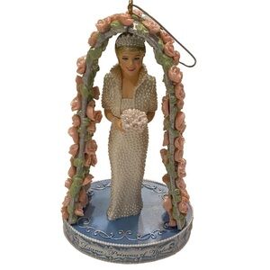 Princess Diana Vintage Christmas ornament bride wedding roses Carlton Cards 1998